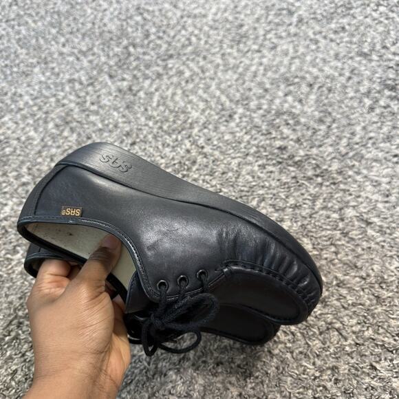 SAS Siesta Walking Shoes Size 7 WW Black Leather Comfort Tripad Lace Up EUC - Picture 3 of 8